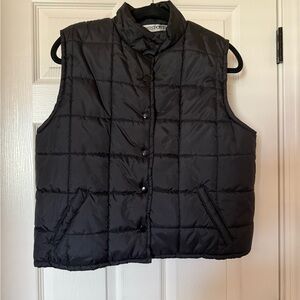VINTAGE Passport Quilted Black Vest